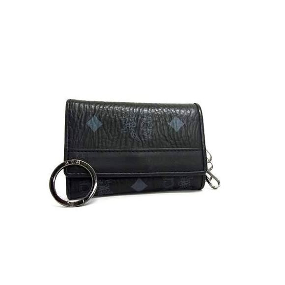 MCM Monogram Visetos Pattern Leather 4-Ring Key Case with Key and Billfold - Picture 1 of 5